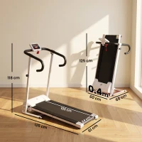 HOMCOM Folding Treadmill with Incline, Walking Pad Treadmill for Home, 1-10km/h Under Desk Running Machine with LCD Display and Wheels, No Assembly, White(m-3)