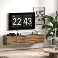 HOMCOM Mobilier Suport TV Suspendat până la 65" cu 3 Dulapuri în Stil Industrial, Maro Rustic(m-11)