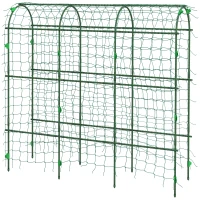 Outsunny 183 cm Tall Metal Garden Trellis, Arch Trellis for Climbing Plants Outdoor with Climbing Net(m-11)
