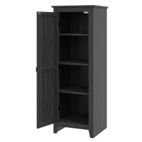 HOMCOM Armario de almacenamiento con patas buffet cocina con 2 estantes regulables 120H cm negro(m-7)