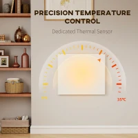 HOMCOM Wifi Smart Electric Heater, Far Infrared, Wall Mounted - 520W(m-7)