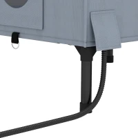 PawHut Niche Chauffante pour Chat d'Extérieur Imperméable Base Surélevée 5 cm Coussin Chauffant 55°C 51 x 41 x 55 cm Gris Clair(m-15)