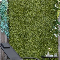 Outsunny 12PCS Artificial Boxwood Wall Panels 50cm x 50cm Grass Privacy Fence Screen Faux Hedge Greenery Backdrop Encrypted Milan Grass for Home Garden Backyard Balcony(m-2)