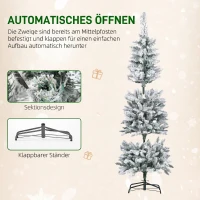 HOMCOM Brad de Crăciun înzăpezit cu 180 de lumini LED și 11 efecte, 479 de ramuri, Ø65x180 cm, verde și alb(m-7)