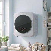 HOMCOM Vented Tumble Dryer, 4 kg Front Tumble Dryer with Stainless Steel Tub, 800W Compact Freestanding, Silver(m-14)
