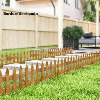 Outsunny Bordures à Planter 12 pcs - Bordures de pelouse - barrières de Jardin en Bois de Sapin pré-huilé - Bordure dim. 60L x 34H cm(m-8)