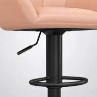 HOMCOM Bar Stools Adjustable Heights Breakfast Bar Stools Backrest Armrests Set of 2, Brown(m-11)
