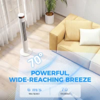 HOMCOM Oscillating Tower Fan Remote Control 3 Speed Modes Cooling Machine White(m-5)