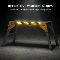 HOMCOM Work Bench, Foldable Aluminium Alloy Tool Stand with Handle, Non Slip, 150 kg, 110 x 32 x 50 cm(m-7)