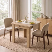 HOMCOM Klapp-Esstisch für 4 Personen, für Wohnzimmer, Esszimmer, 140x70x77 cm, Eiche(m-4)