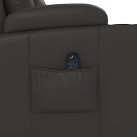 HOMCOM PU Leather Recliner Chair, Recliner Armchair with Extended Footrest, Cup Holders and Side Pockets, Dark Brown(m-12)