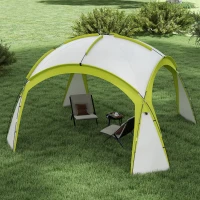 Outsunny 3.5 x 3.5M Camping Gazebo, Outdoor Event Shelter Dome Tent Garden Sun Shelter Patio Spire Arc Pavilion Camp Sun Shade Tent for 6-8 Person, Green(m-10)