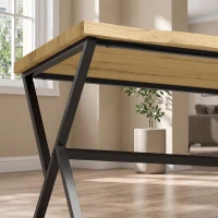 HOMCOM Mesa de Comedor para 2 Personas, Mesa de Cocina, Estilo Moderno con Tablero Grueso, 110 x 67 x 75,5 cm, Negro y Roble(m-6)