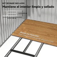 Outsunny Cobertizo de Jardín 2,5 m² para Herramientas con Kit de Cimentación y Puerta para Candado de Acero Gris(m-6)