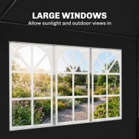 Outsunny 6 x 3 m Party Tent Gazebo - Outdoor Patio Canopy Shelter with Windows and Side Panels, Dark Grey(m-5)