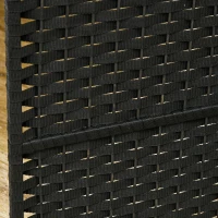 HOMCOM Biombo Separador de Ambientes de 4 Paneles Biombo Plegable 160x170 cm para Salón Dormitorio Oficina Negro(m-8)