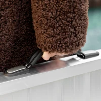 HOMCOM Rampa per Sedia a Rotelle Pieghevole con Guide Laterali, in Lega di Alluminio, 61x72 cm, Argento e Nero(m-8)