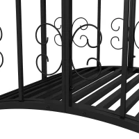 Outsunny 1.2M Metal Decorative Scrollwork Arch Garden Bridge, Black(m-8)
