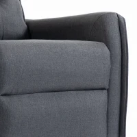 HOMCOM Sillón de Masaje Reclinable con Reposapiés 2 Zonas de Masaje Asiento de Muelles Bolsillos Tapizado en Lino Gris(m-12)