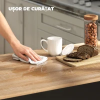 HOMCOM Bar Insulă Bucătărie cu 3 Rafturi pentru Living și Sufragerie, 113x60x90 cm, Negru și Lemn(m-7)
