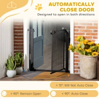 PawHut Dog Safety Gate, for Hallways, Staircases, Doors w/ Automatic Closing Door - Black(m-5)