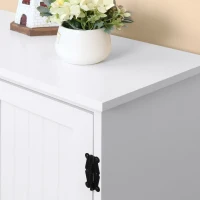 HOMCOM Alacena de Cocina Aparador Alto de Cocina Mueble Auxiliar con 4 Puertas y Estantes Ajustables 60x30x123 cm Blanco(m-9)