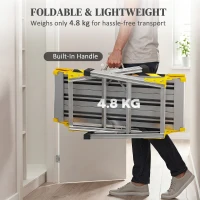HOMCOM Work Bench, Foldable Aluminium Alloy Tool Stand with Handle, Non Slip, 150 kg, 110 x 32 x 50 cm(m-6)