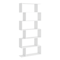HOMCOM Estantería para Libros Moderna Librería con 6 Estantes para Comedor Salón Estudio 80x23x192 cm Blanco