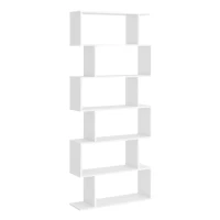 HOMCOM Estantería para Libros Moderna Librería con 6 Estantes para Comedor Salón Estudio 80x23x192 cm Blanco(m-1)