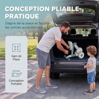 AIYAPLAY Draisienne Bébé 1-2 Ans Pliable, Siège Réglable, Direction Limitée à 135°, Pneus EVA Silencieux, 52x23x36,5cm, Bleu(m-7)