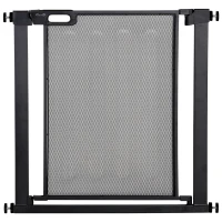 PawHut Dog Safety Gate, for Hallways, Staircases, Doors w/ Automatic Closing Door - Black(m-1)