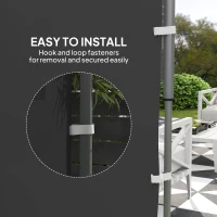 Outsunny 195 x 295cm Replacement Gazebo Sidewall - Black(m-7)