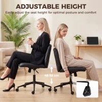 HOMCOM Home Office Desk Chair Height Adjustable Swivel Chair Cross Legged Wide Seat Swivel Wheels Black(m-7)