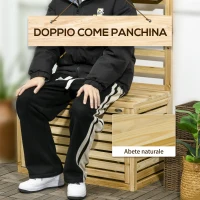 Outsunny Cassapanca da Giardino con Traliccio e 4 Ripiani in Legno con Chiusura Magnetica, 80x45x160 cm(m-7)