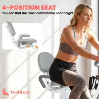 HOMCOM 2-in-1 Folding Exercise Bike with 8-Level Magnetic Resistance, Arm Resistance Band, Pulse Sensor, Pink(m-5)