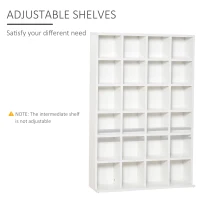 HOMCOM CD Storage Unit with Adjustable Shelves, 89 x 130.5 cm, White(m-5)