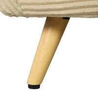 HOMCOM Sillón Cama 3 en 1 Plegable de Pana con Respaldo Regulable y Cojín Beige(m-7)
