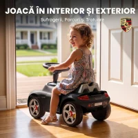 AIYAPLAY Mașinuță de Împins pentru Copii cu Licență Porsche, Claxon, Faruri și Sunet de Pornire, PP, Negru(m-7)