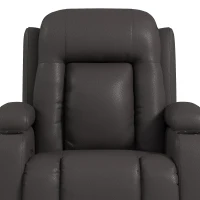 HOMCOM PU Leather Recliner Chair, Recliner Armchair with Extended Footrest, Cup Holders and Side Pockets, Dark Brown(m-13)