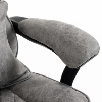 HOMCOM Executive Office Chair, Leathaire Big and Tall Office Chair 180 kg with Wide Seat, Reclining, Lumbar Support, Grey(m-12)