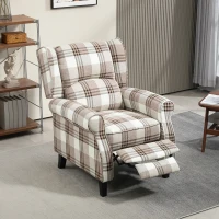 HOMCOM 160° Reclining Armchair, with Footrest - Brown(m-10)