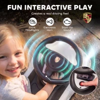AIYAPLAY Ride on Car, Porsche Licensed Toddler Push Car with Horn, Headlights, Sound and Steering Wheel for 18-36 Months, White(m-5)