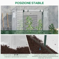 Outsunny Serra da Giardino con Porta Avvolgibile e Bordi Estesi, in Acciaio e PE, 200x76x168 cm, Bianco(m-6)