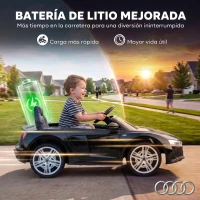 AIYAPLAY Coche Eléctrico para Niños Audi R8 Spyder 12 V con Mando 2,4G 2 Motores Arranque Suave y Suspensión Trasera Negro(m-6)