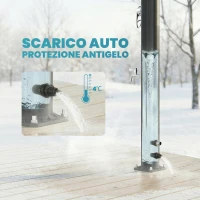 Outsunny Doccia Solare 20L, Protezione Antigelo Brevettata, Doccia da Giardino Nera(m-5)