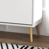 HOMCOM Zapatero Estrecho con 4 Cajones Abatibles y Patas de Madera Mueble Zapatero para 16 Pares 95x26x95 cm Blanco(m-12)