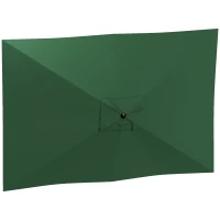 Outsunny Telo di Ricambio per Ombrellone Rettangolare 3x2 m a 6 Stecche, Poliestere Anti UV 50+, Verde(m-1)