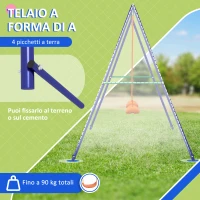 Outsunny Altalena per Bambini 3-8 Anni con 2 Seggiolini e 4 Picchetti, in Metallo e PP, 269x160x180 cm(m-5)