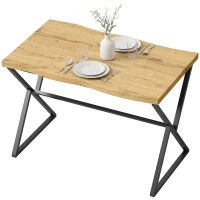HOMCOM Mesa de Comedor para 2 Personas, Mesa de Cocina, Estilo Moderno con Tablero Grueso, 110 x 67 x 75,5 cm, Negro y Roble(m-11)