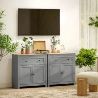 HOMCOM Credenza Cucina con Cassetto e Armadietto con Ripiano Regolabile, in Legno, 78.5x35x80 cm, Multicolore(m-7)